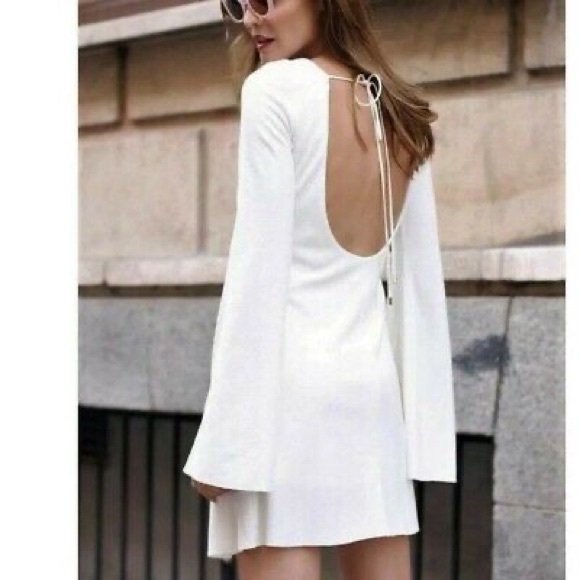 Zara Dresses & Skirts - Zara white mini dress with draping sleeves